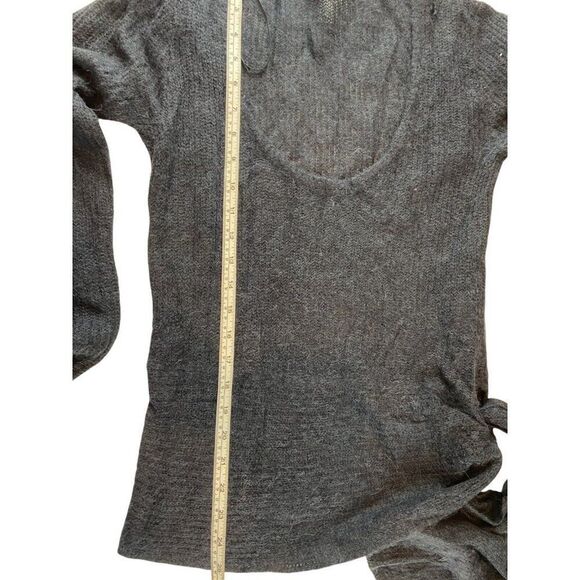 Zara Womens Sweater Wool Alpaca Sccop neck Side tie Knot M Black 5755/122 NWd - Picture 5 of 12